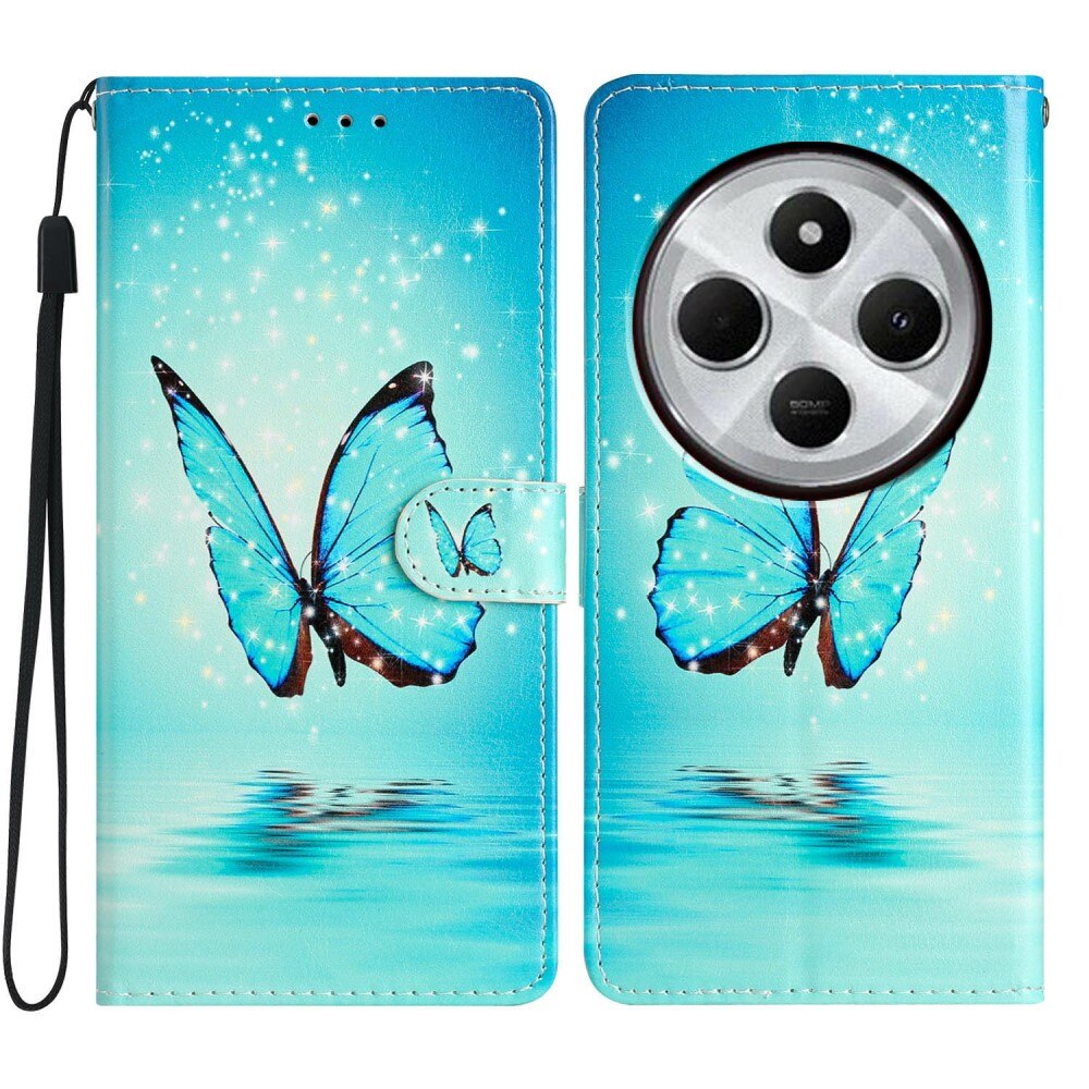 Cover portafoglio Xiaomi Redmi 14C farfalle blu