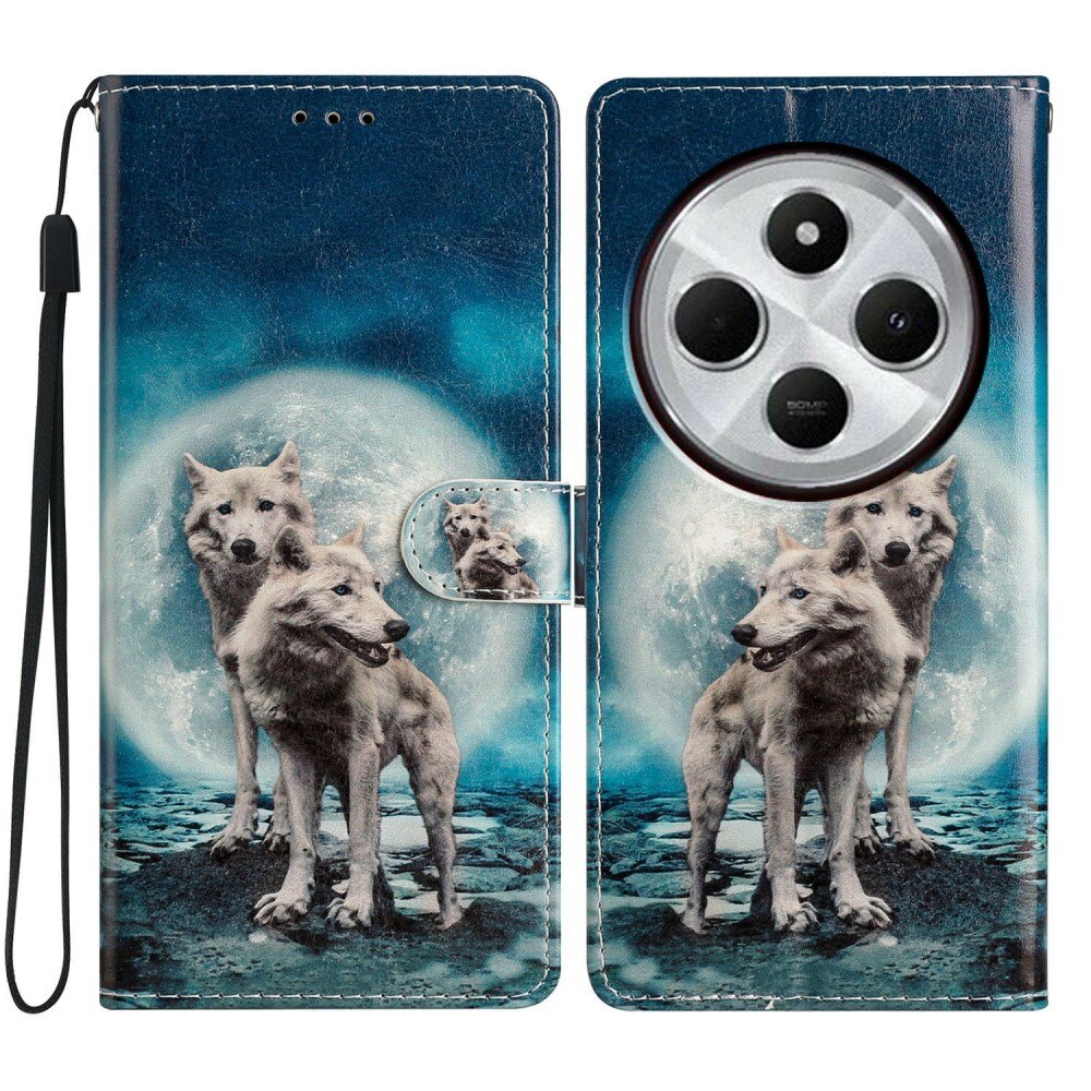 Cover portafoglio Xiaomi Redmi 14C lupi