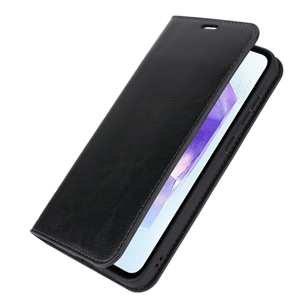 Cover Portafoglio in vera pelle Samsung Galaxy S24 FE nero