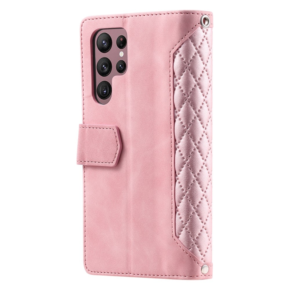 Borsa a portafoglio trapuntata Samsung Galaxy S25 Ultra Rosa