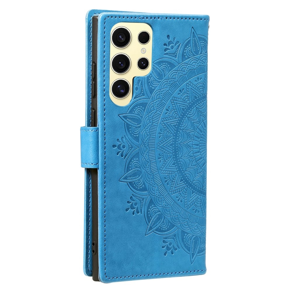 Custodia in pelle Mandala Samsung Galaxy S25 Ultra blu