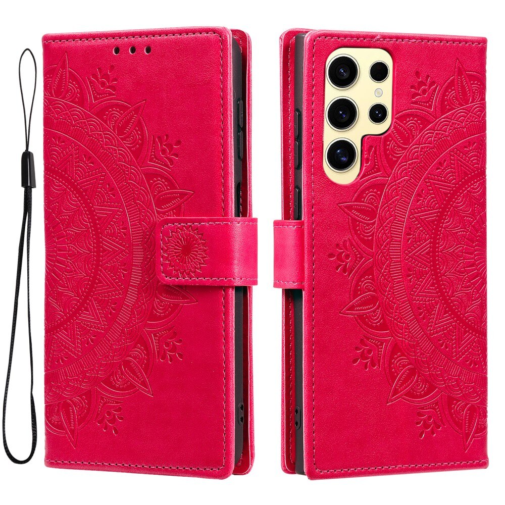 Custodia in pelle Mandala Samsung Galaxy S25 Ultra rosa