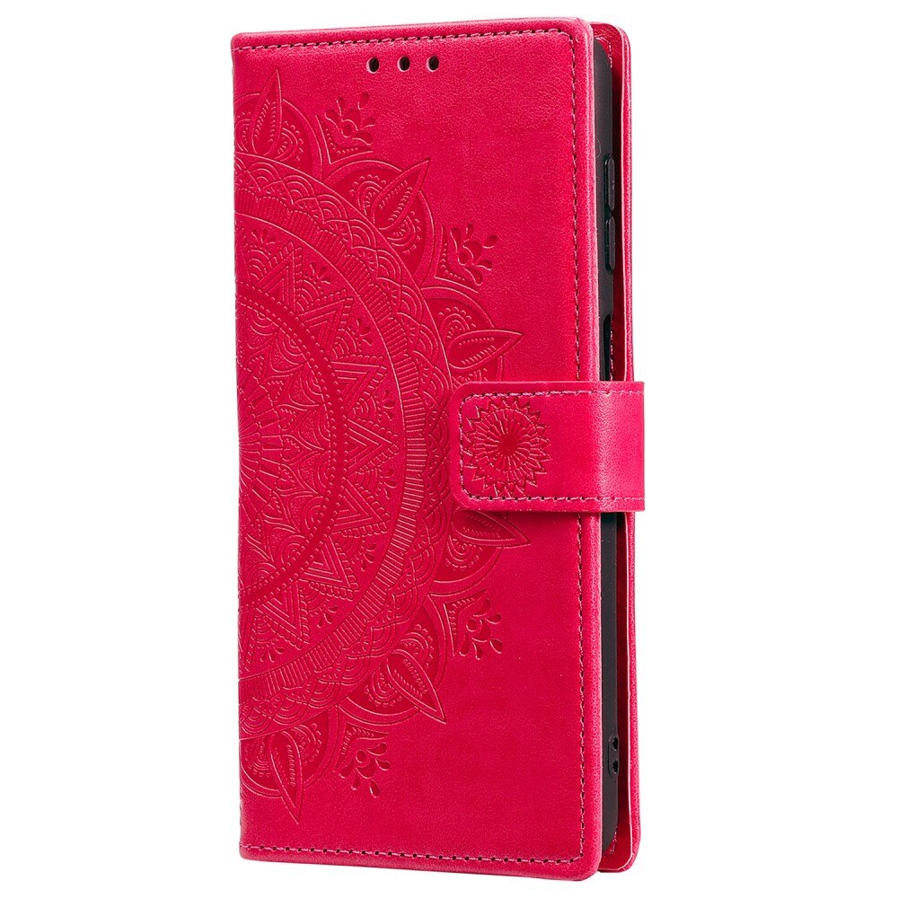 Custodia in pelle Mandala Samsung Galaxy S25 Ultra rosa