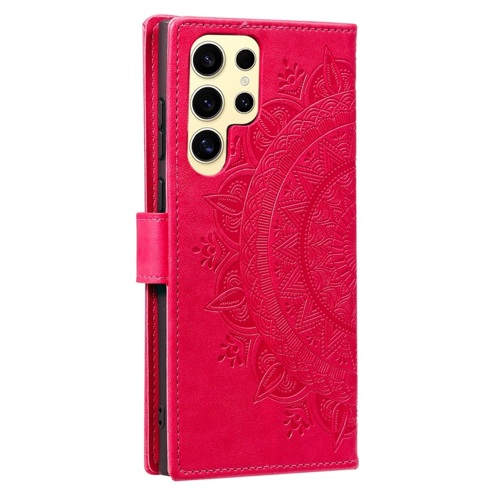 Custodia in pelle Mandala Samsung Galaxy S25 Ultra rosa