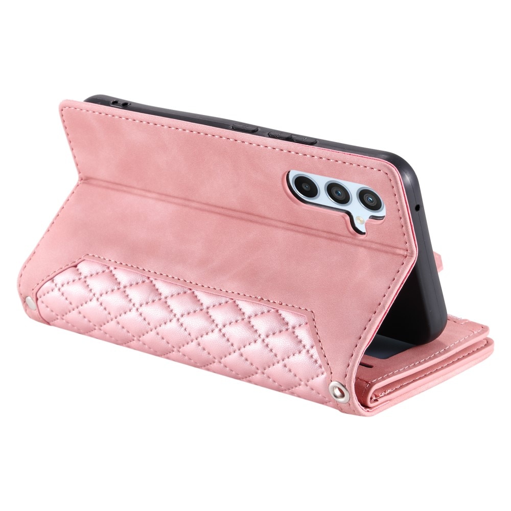 Borsa a portafoglio trapuntata Samsung Galaxy S25 Plus Rosa