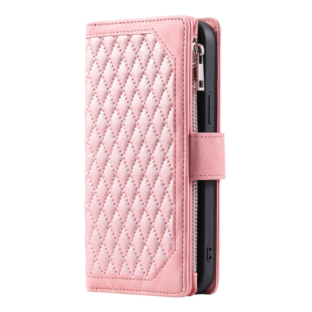 Borsa a portafoglio trapuntata Samsung Galaxy S25 Plus Rosa