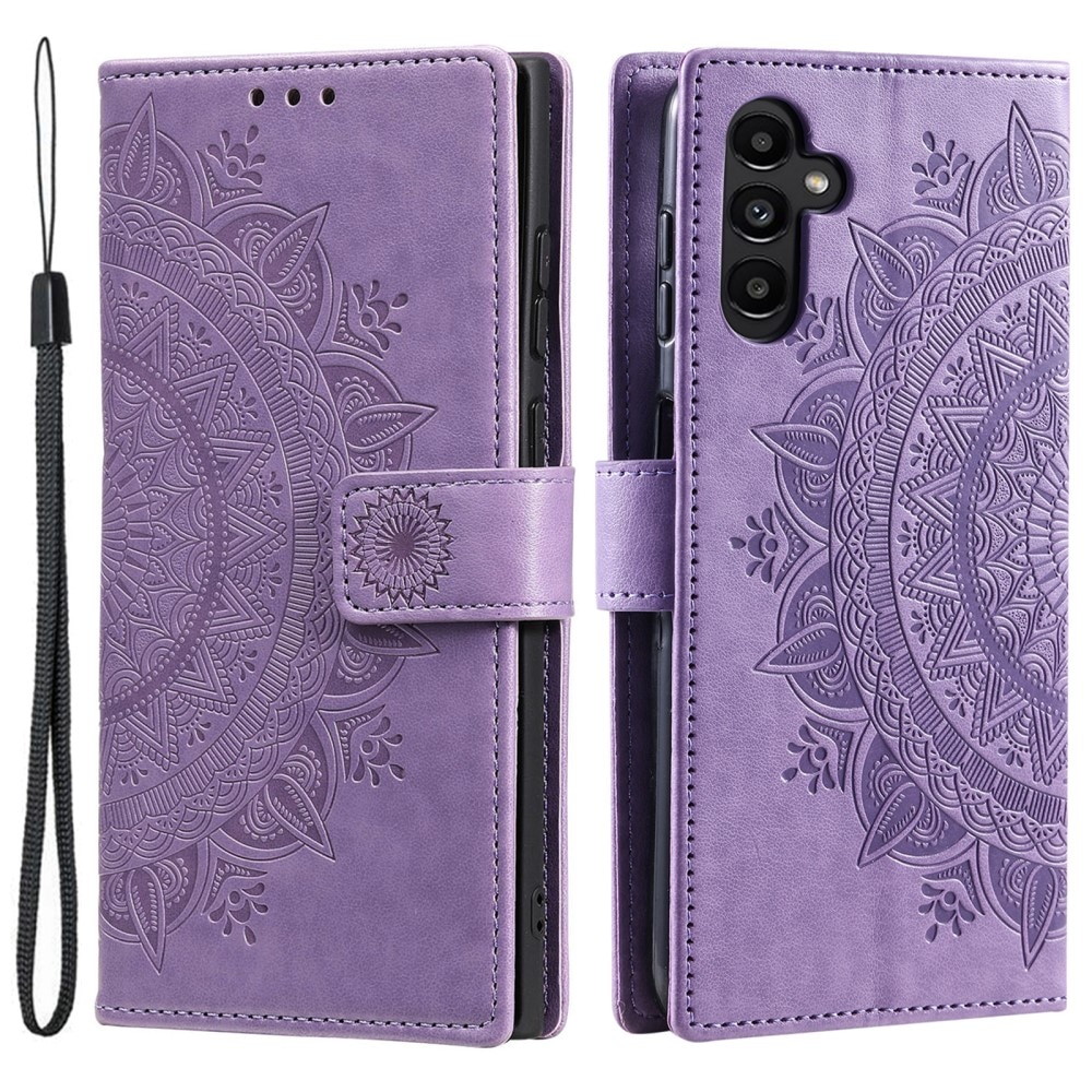 Custodia in pelle Mandala Samsung Galaxy S25 Plus viola