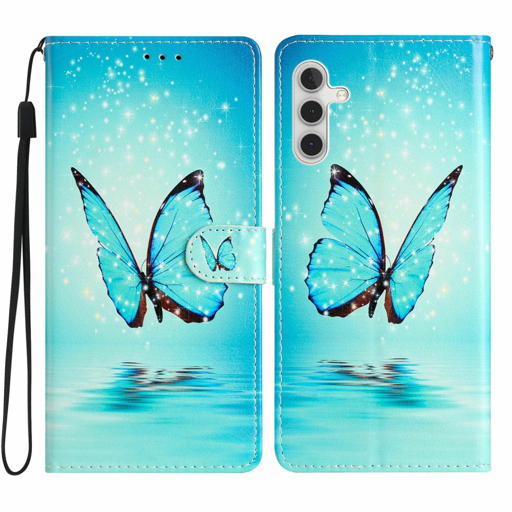 Cover portafoglio Samsung Galaxy S25 farfalle blu