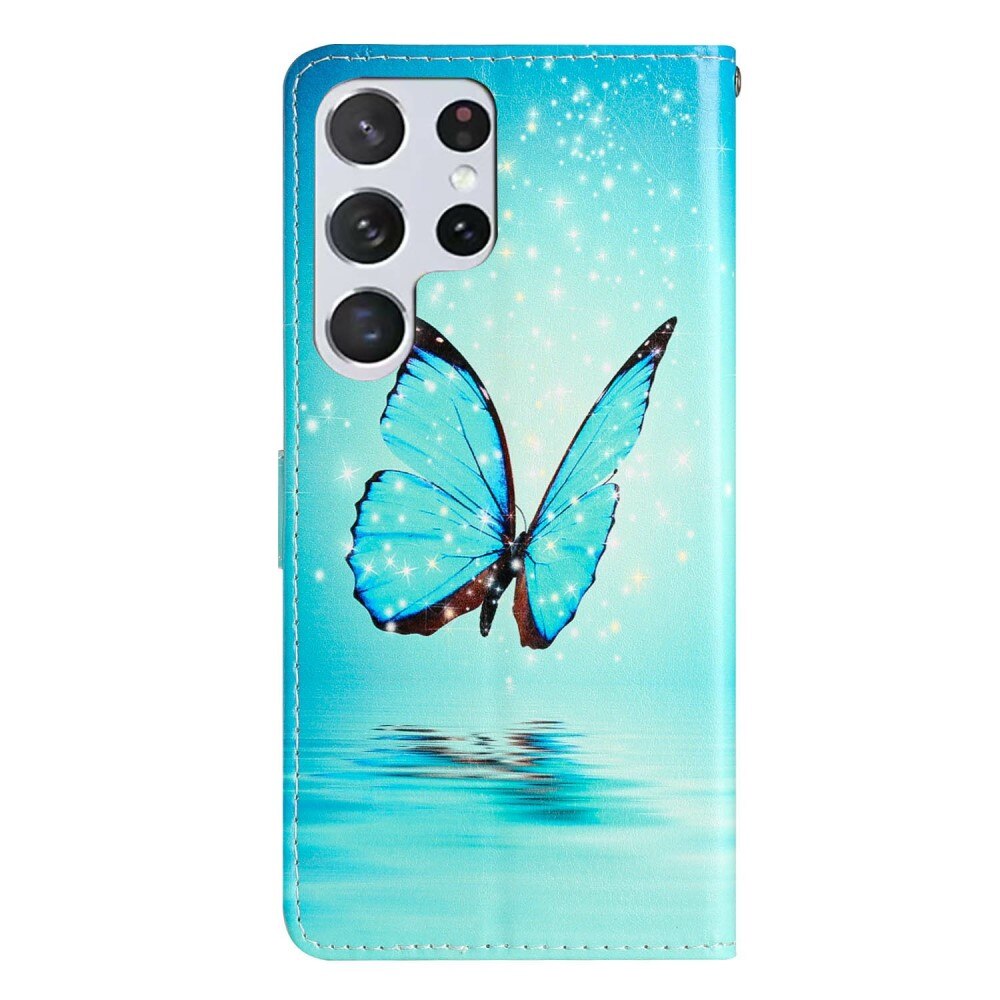 Cover portafoglio Samsung Galaxy S25 Ultra farfalle blu