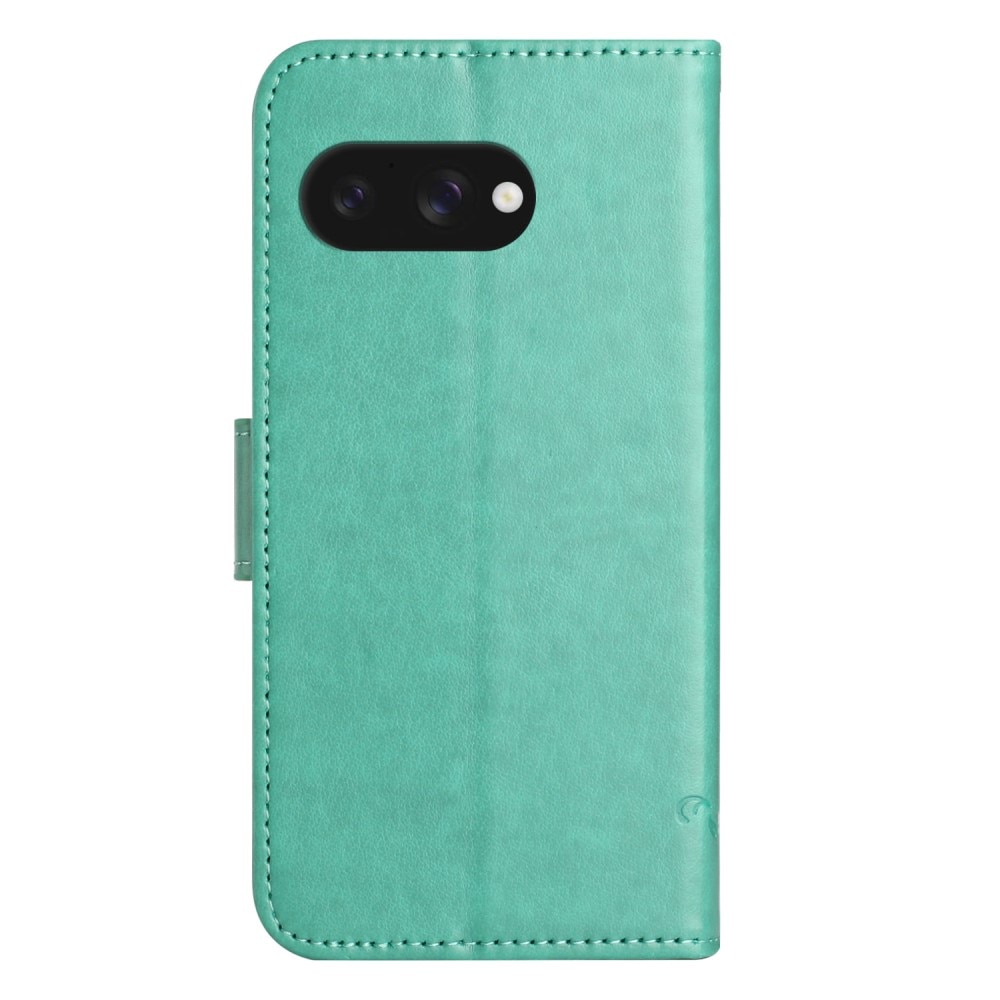 Custodia in pelle a farfalle per Google Pixel 9a, Verde