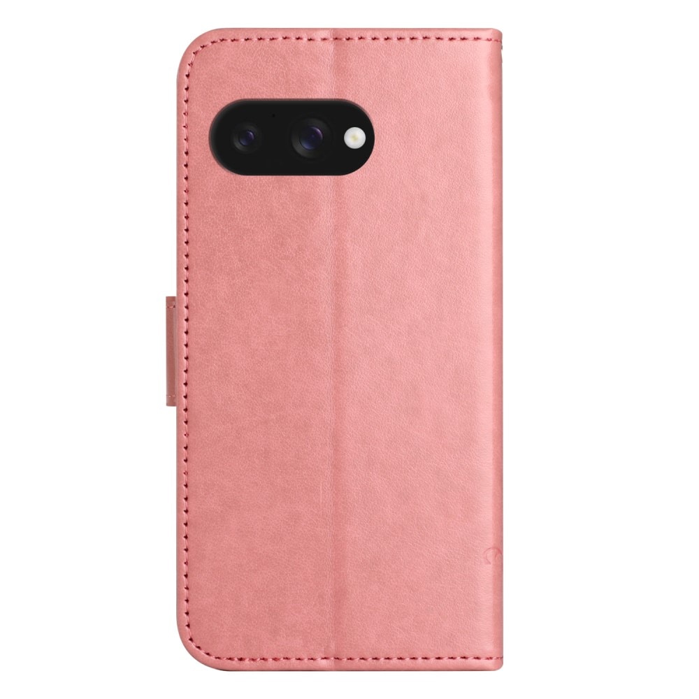 Custodia in pelle a farfalle per Google Pixel 9a, Rosa