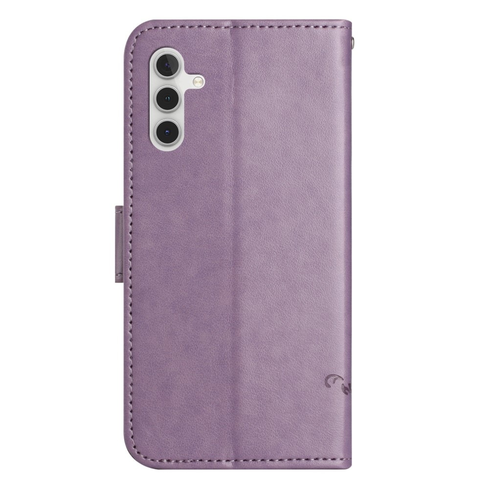 Custodia in pelle a farfalle per Samsung Galaxy A36, viola