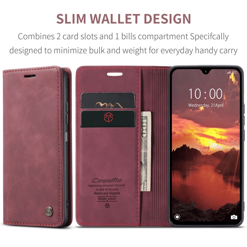 Custodie a portafoglio sottili Xiaomi Redmi 14C Rosso