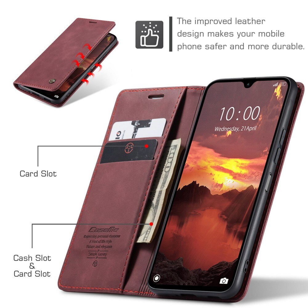 Custodie a portafoglio sottili Xiaomi Redmi 14C Rosso