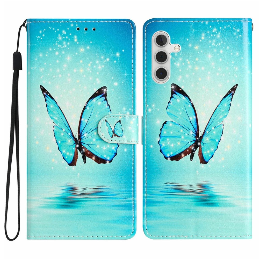 Cover portafoglio Samsung Galaxy A36 farfalle blu