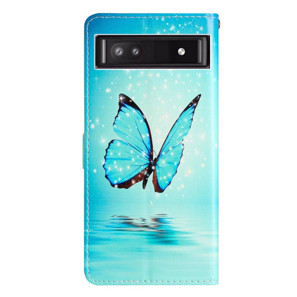 Cover portafoglio Google Pixel 9a farfalle blu