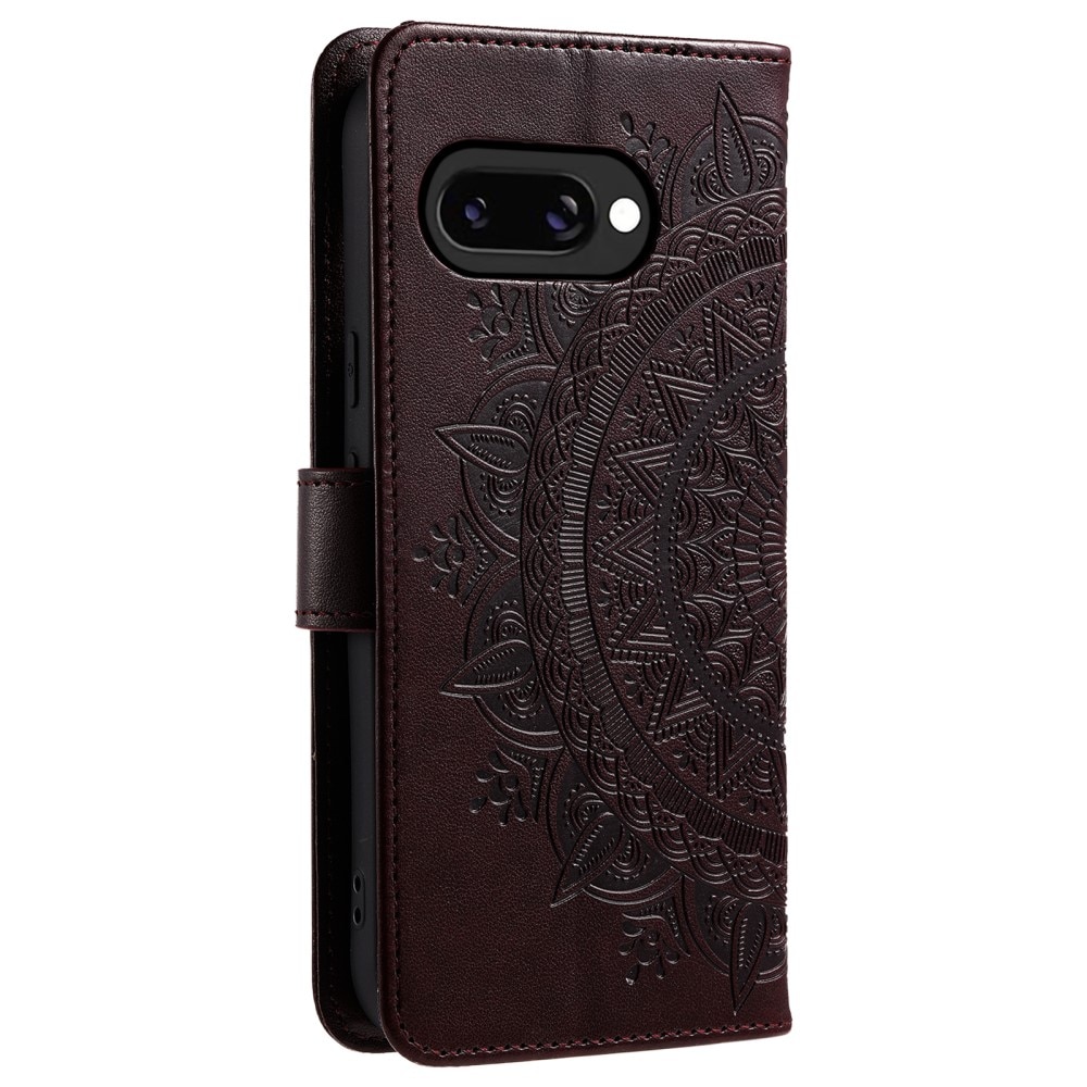 Custodia in pelle Mandala Google Pixel 9a Marrone