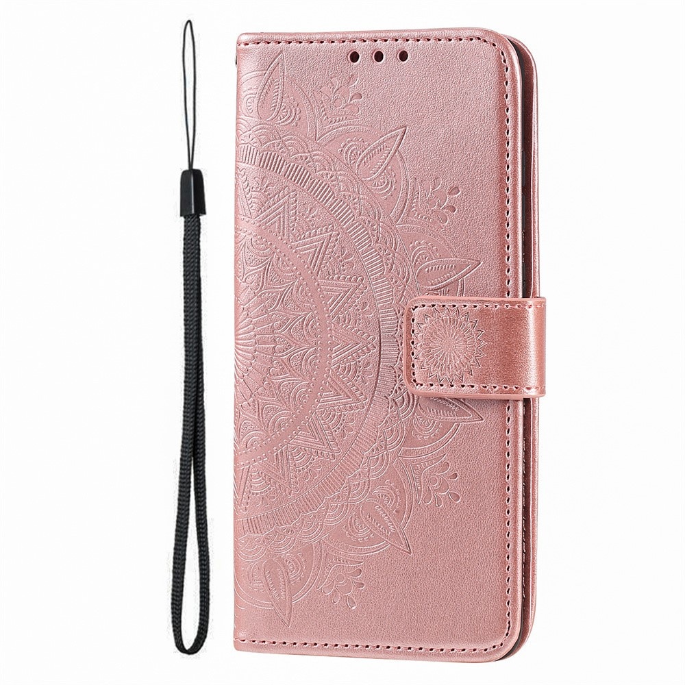 Custodia in pelle Mandala Google Pixel 9a Oro rosa