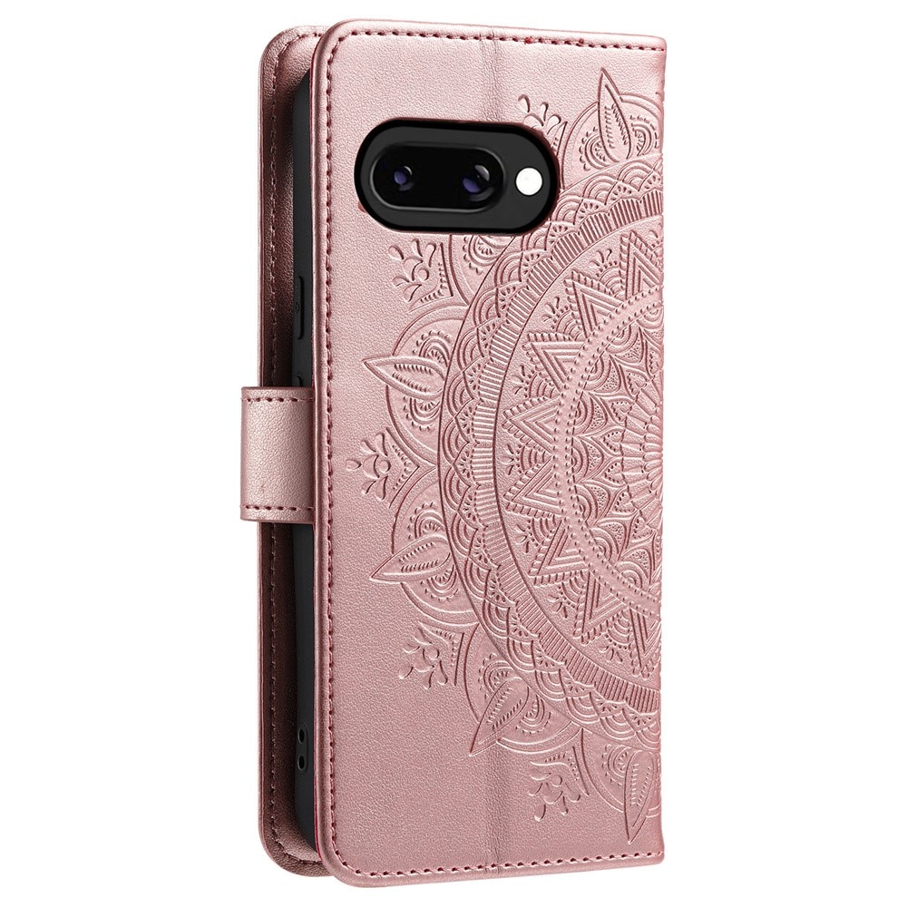 Custodia in pelle Mandala Google Pixel 9a Oro rosa