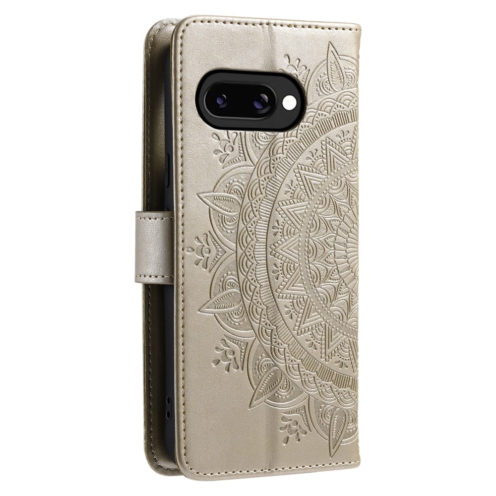 Custodia in pelle Mandala Google Pixel 9a Oro