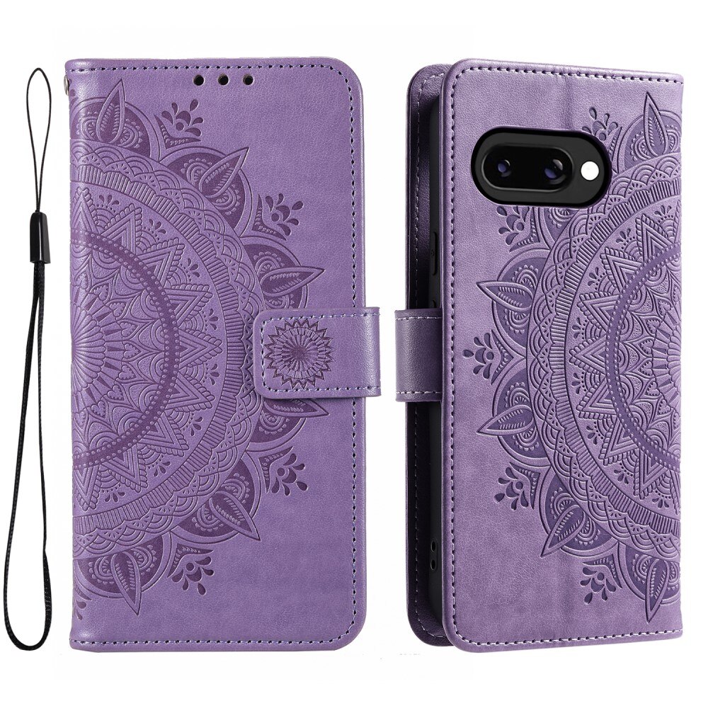 Custodia in pelle Mandala Google Pixel 9a Viola