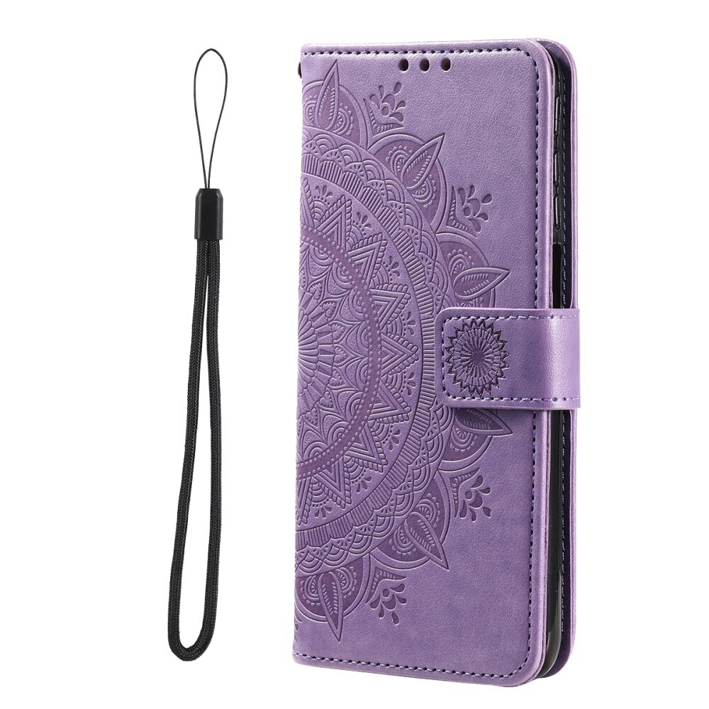 Custodia in pelle Mandala Google Pixel 9a Viola