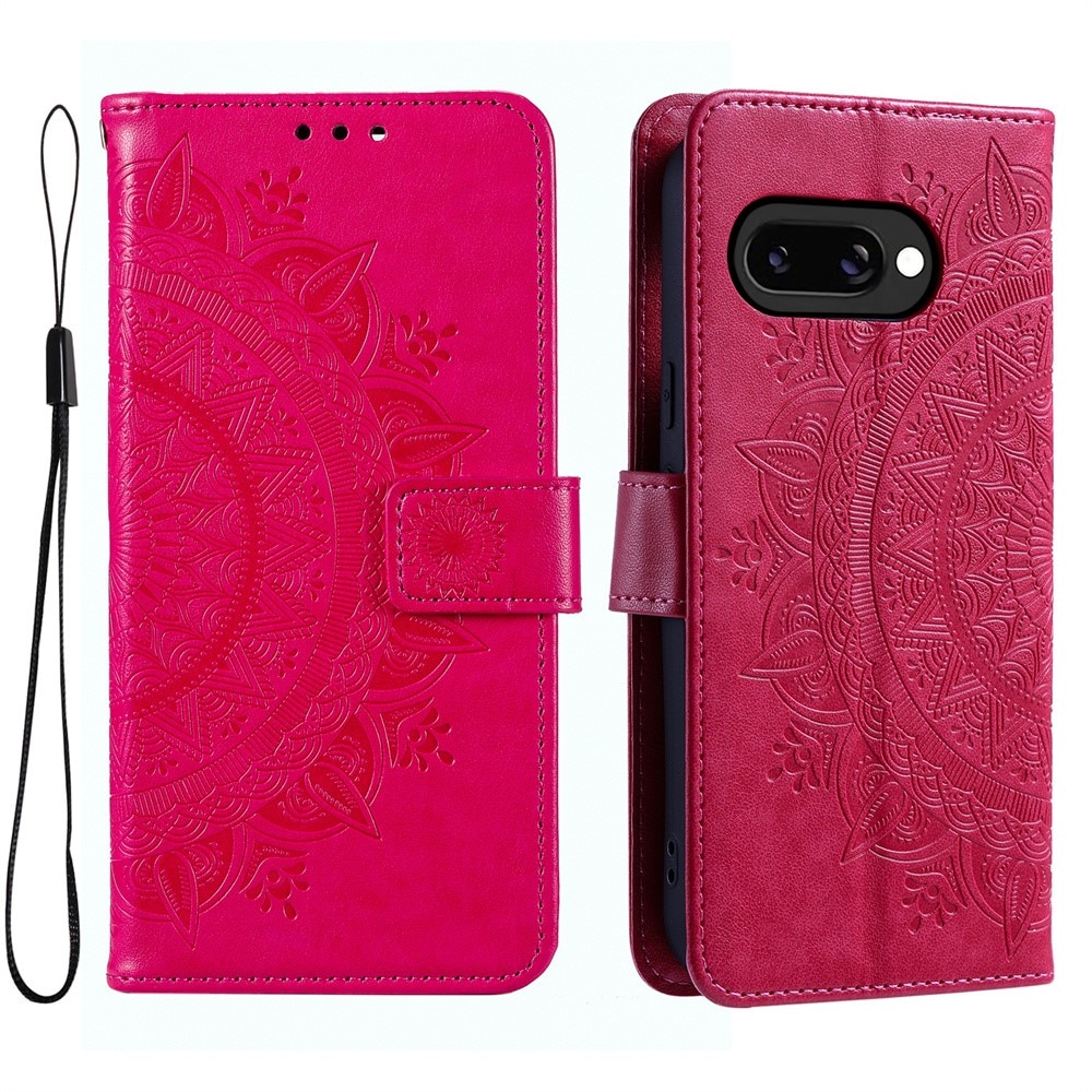 Custodia in pelle Mandala Google Pixel 9a Cerise