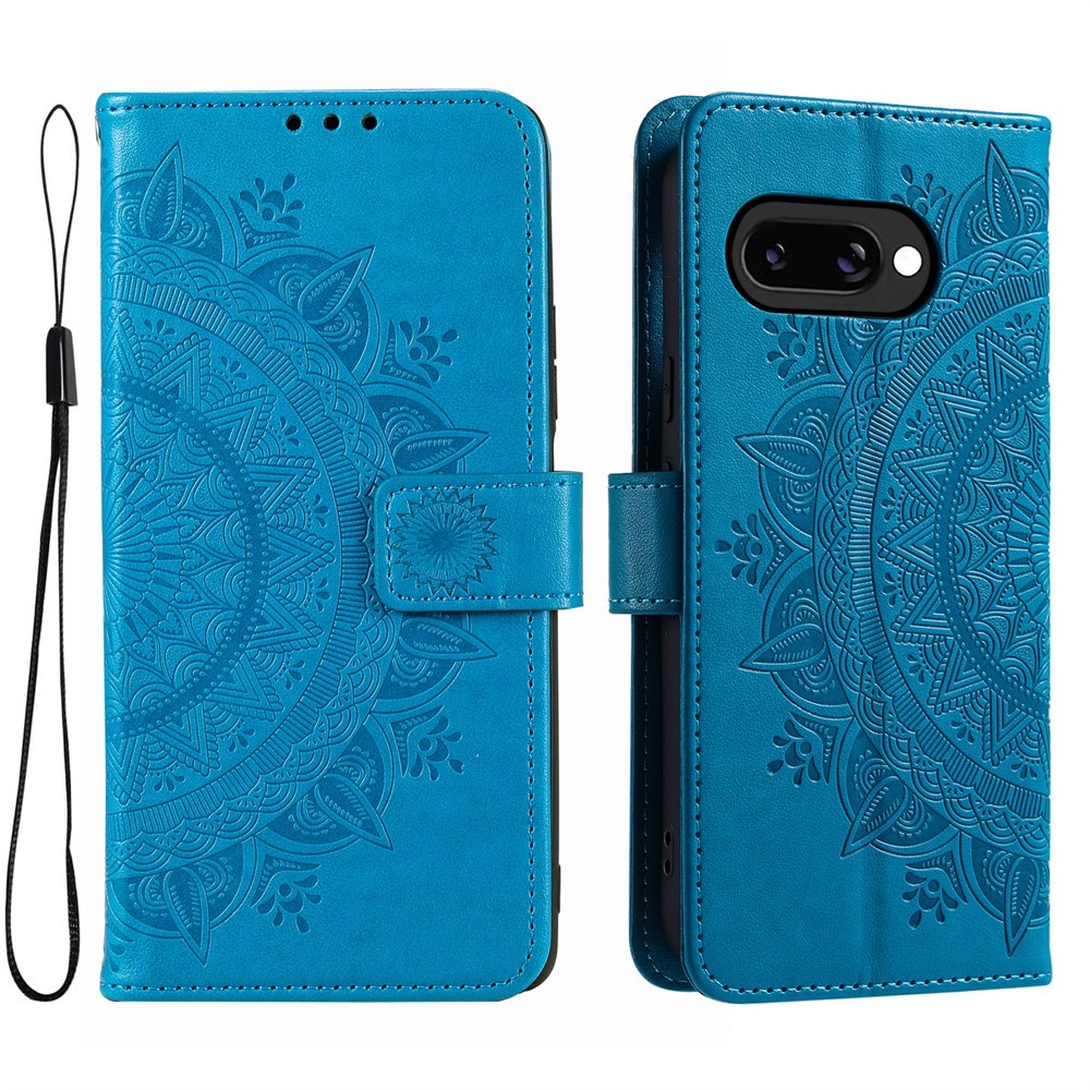 Custodia in pelle Mandala Google Pixel 9a Blu