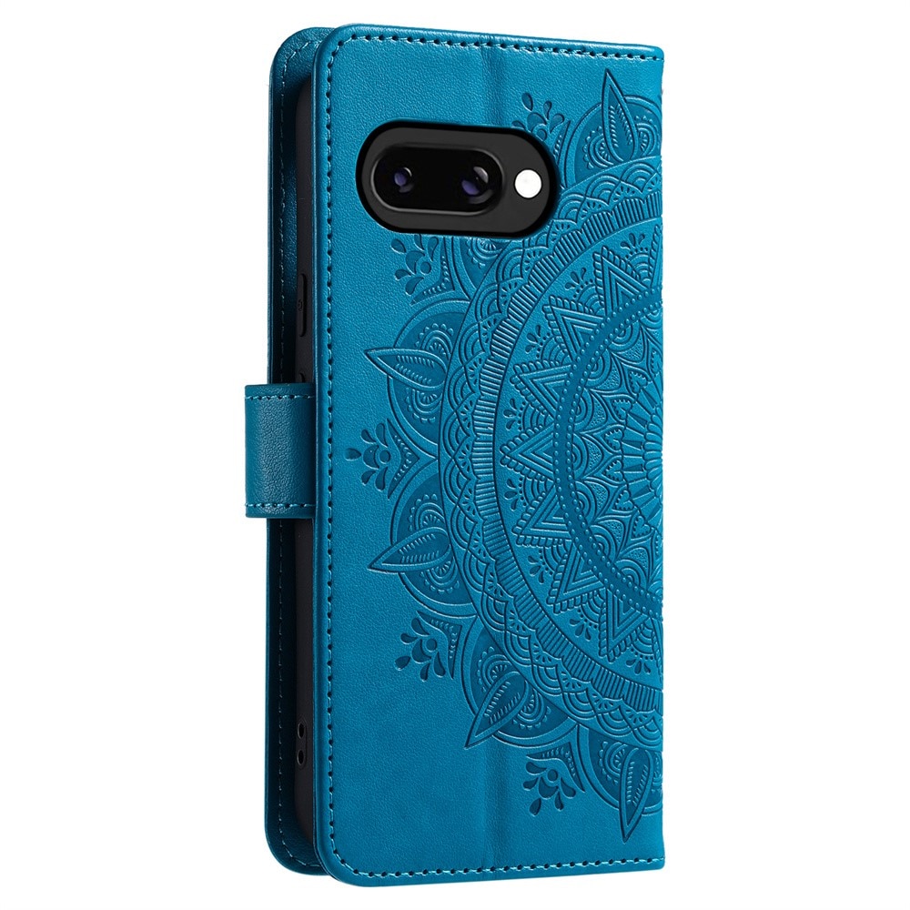 Custodia in pelle Mandala Google Pixel 9a Blu