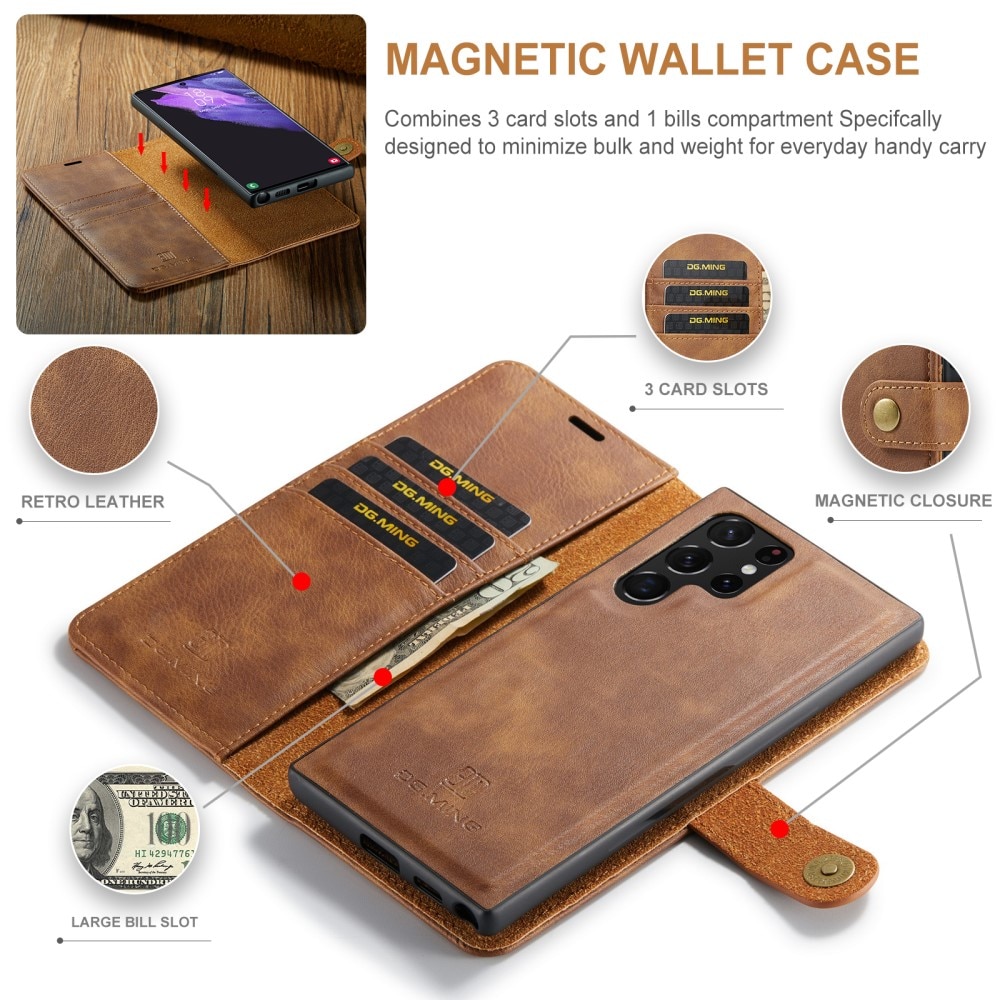 Cover portafoglio Magnet Wallet Samsung Galaxy S25 Ultra Cognac