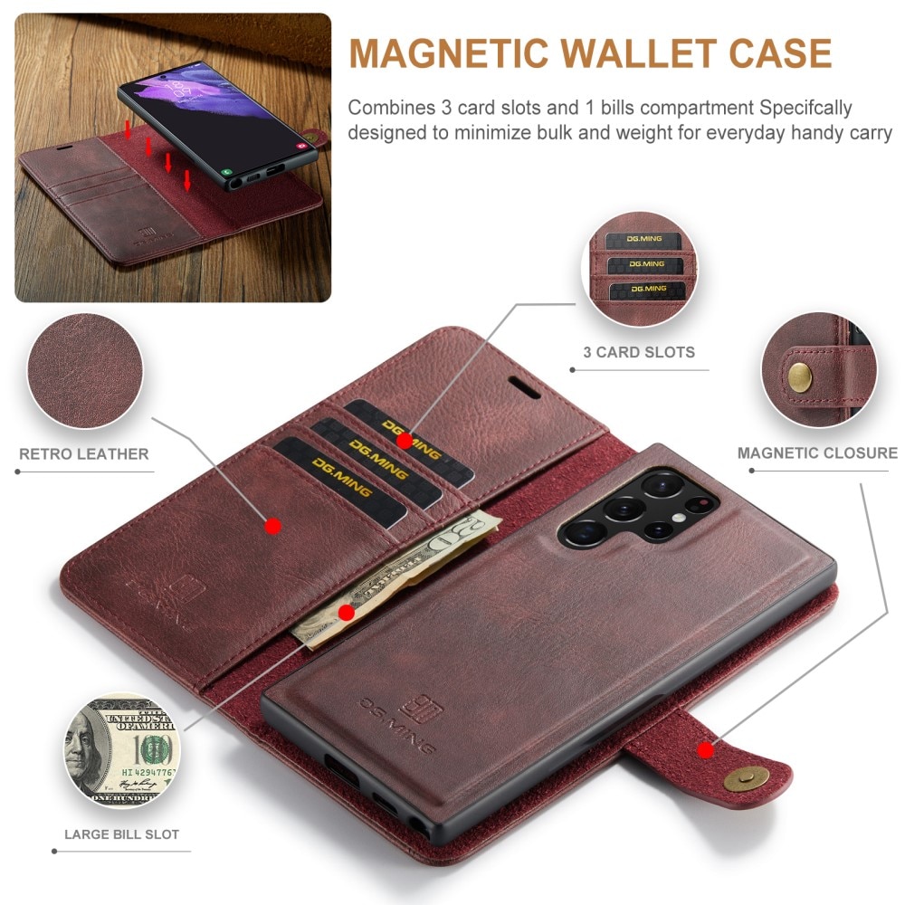 Cover portafoglio Magnet Wallet Samsung Galaxy S25 Ultra Red