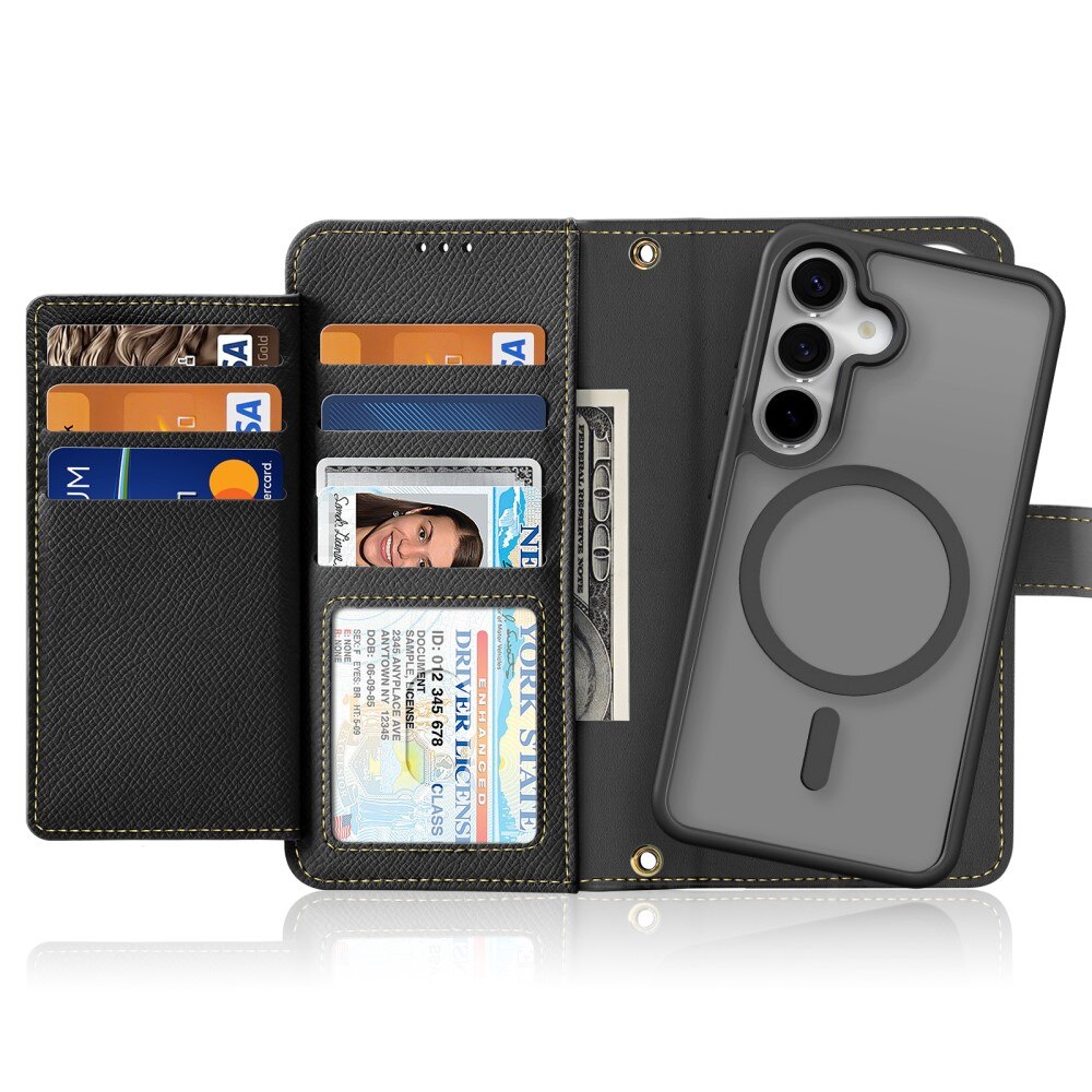 Lawa Series Magnetic Wallet Case Samsung Galaxy S25 Black