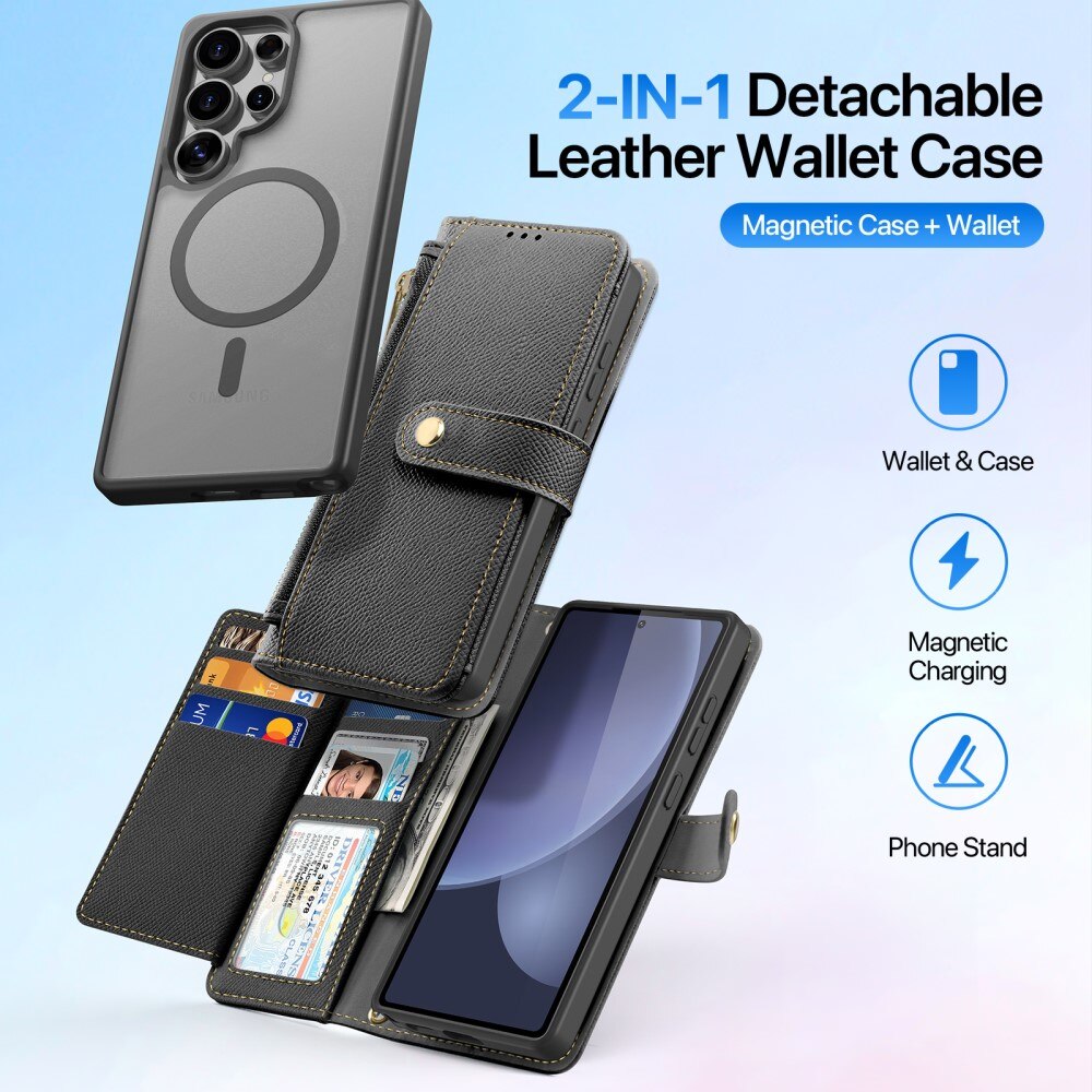 Lawa Series Magnetic Wallet Case Samsung Galaxy S25 Ultra Black