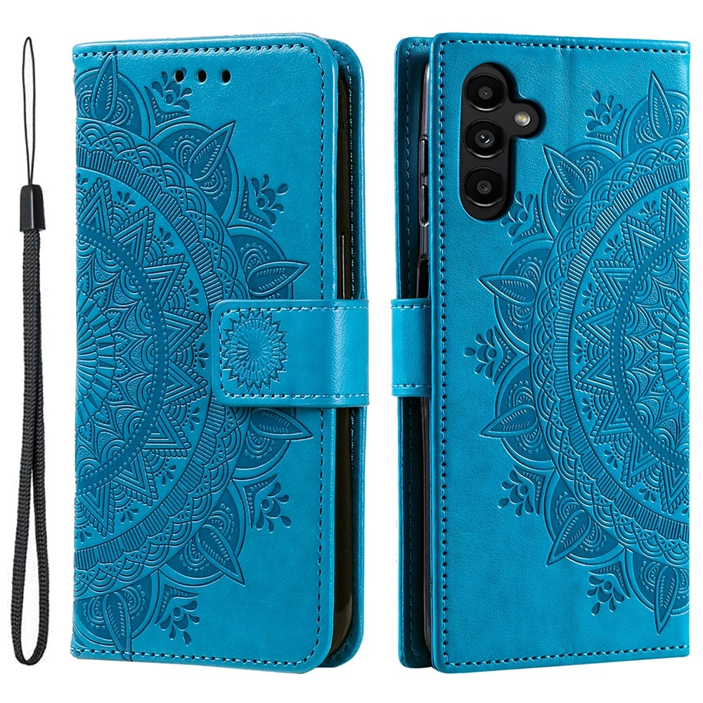 Custodia in pelle Mandala Samsung Galaxy A36 blu