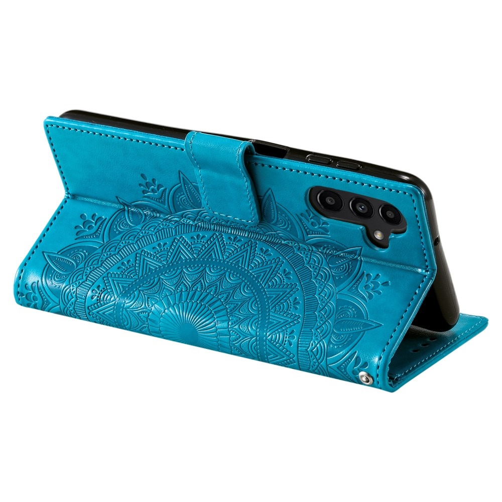 Custodia in pelle Mandala Samsung Galaxy A36 blu