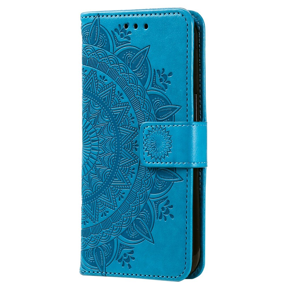 Custodia in pelle Mandala Samsung Galaxy A36 blu