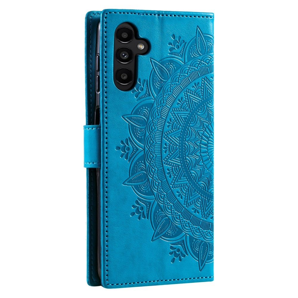 Custodia in pelle Mandala Samsung Galaxy A36 blu