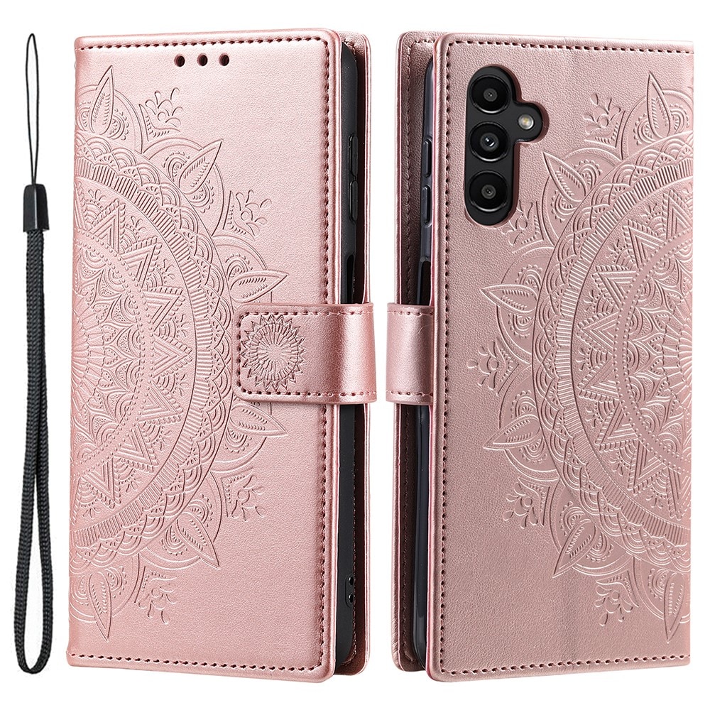 Custodia in pelle Mandala Samsung Galaxy A36 oro rosa