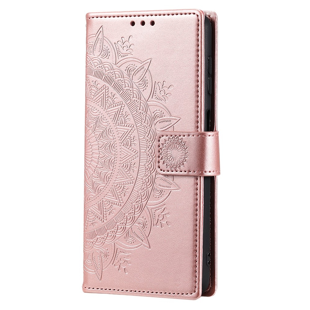 Custodia in pelle Mandala Samsung Galaxy A36 oro rosa