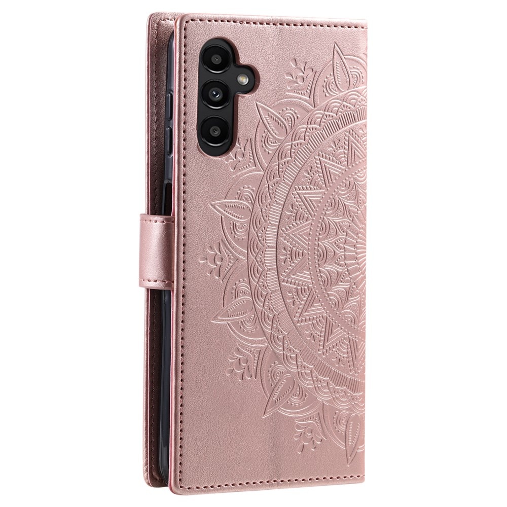 Custodia in pelle Mandala Samsung Galaxy A36 oro rosa