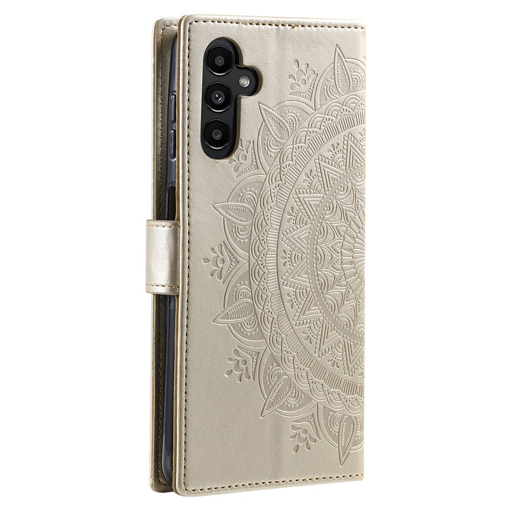 Custodia in pelle Mandala Samsung Galaxy A36 oro