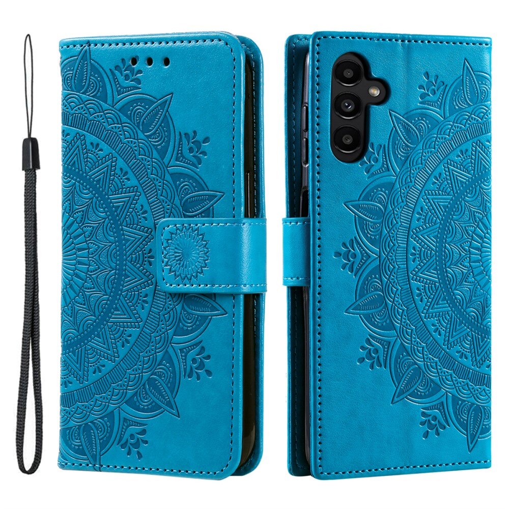 Custodia in pelle Mandala Samsung Galaxy A56 blu