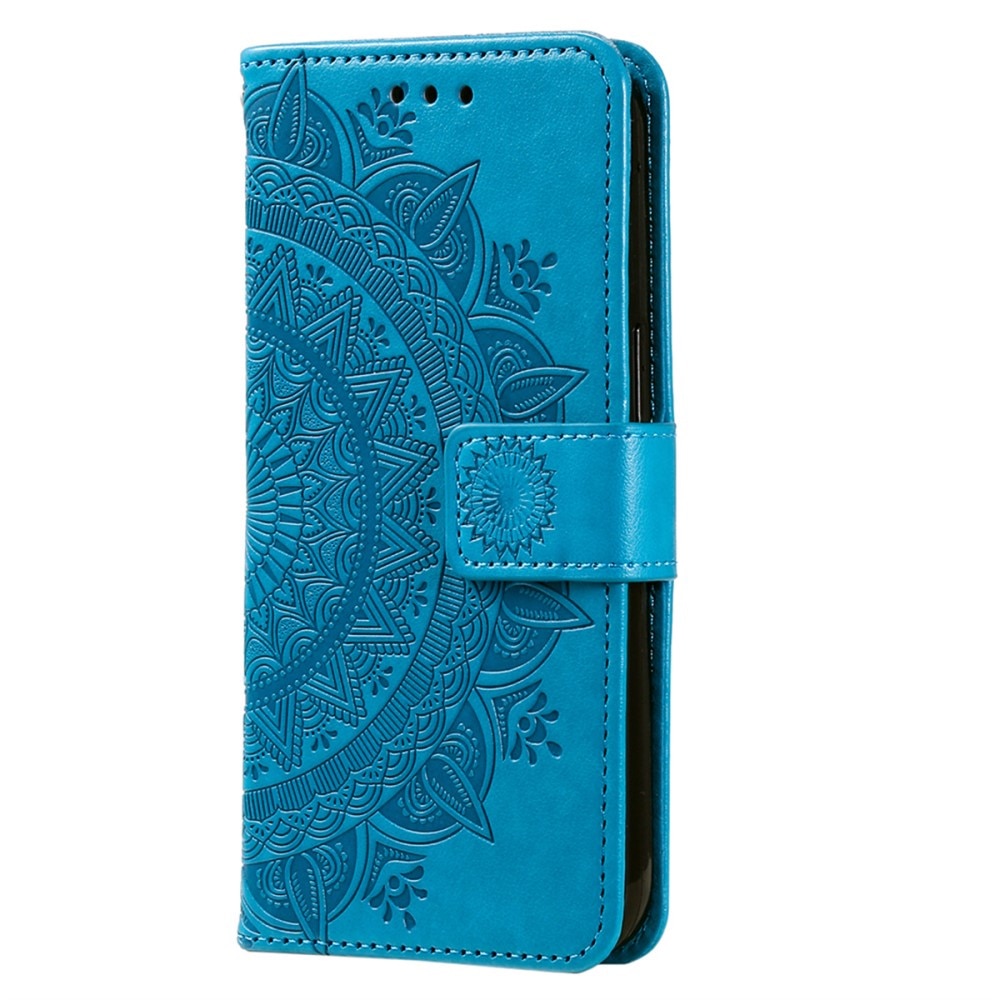 Custodia in pelle Mandala Samsung Galaxy A56 blu