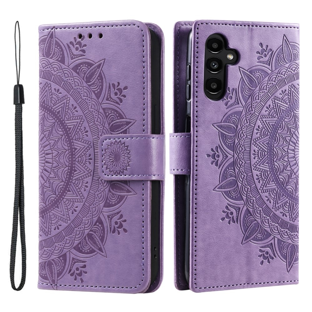 Custodia in pelle Mandala Samsung Galaxy A56 viola