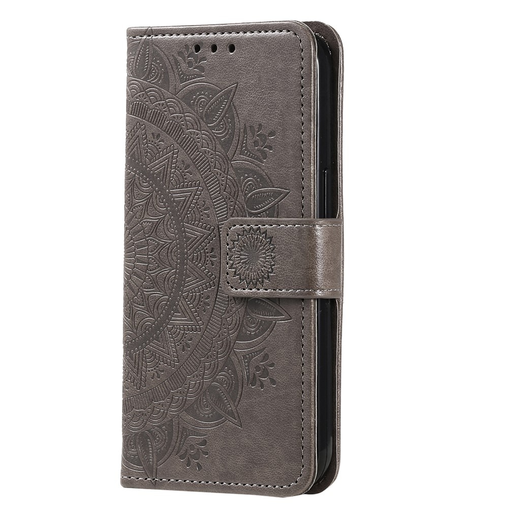 Custodia in pelle Mandala Samsung Galaxy A56 grigio