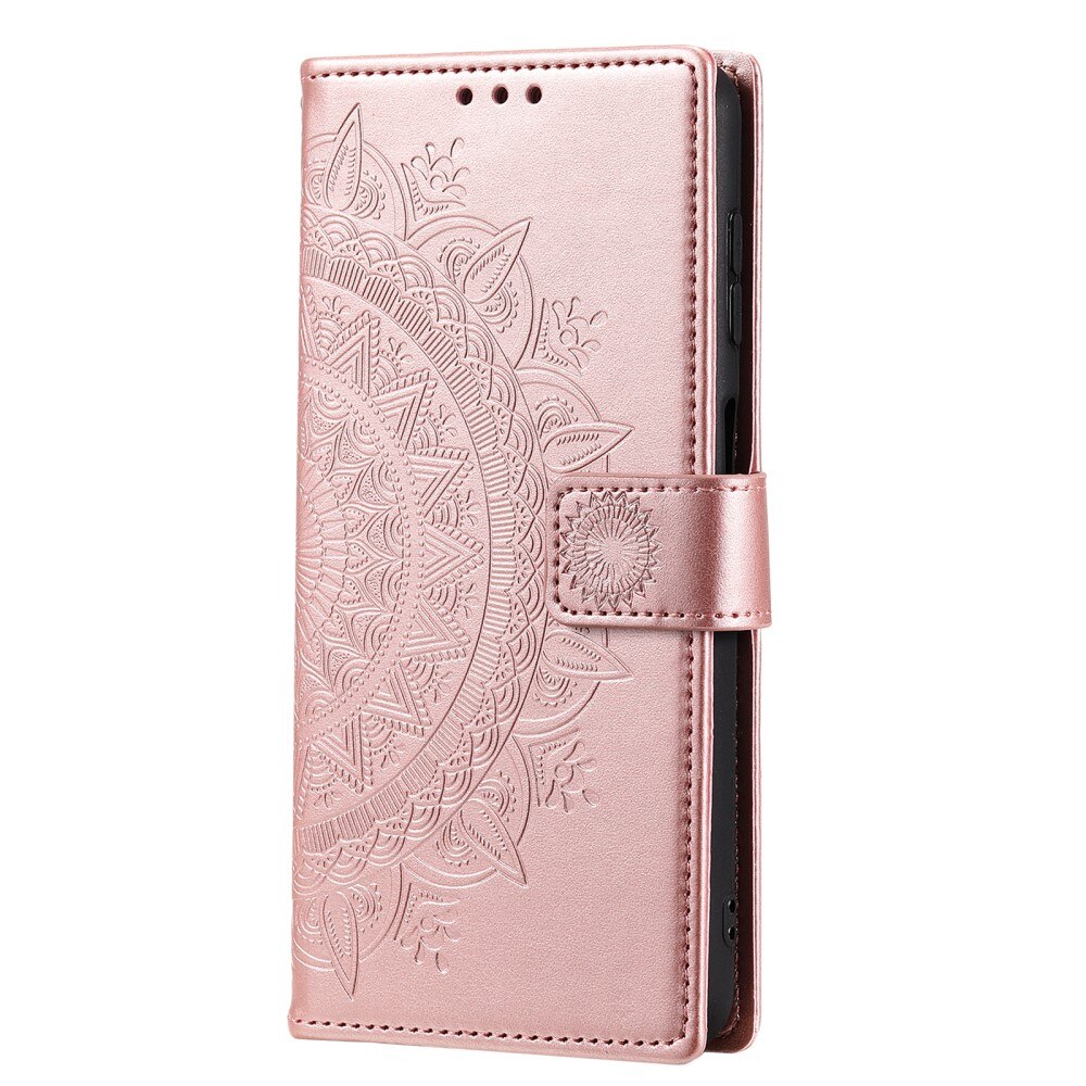 Custodia in pelle Mandala Samsung Galaxy A56 oro rosa