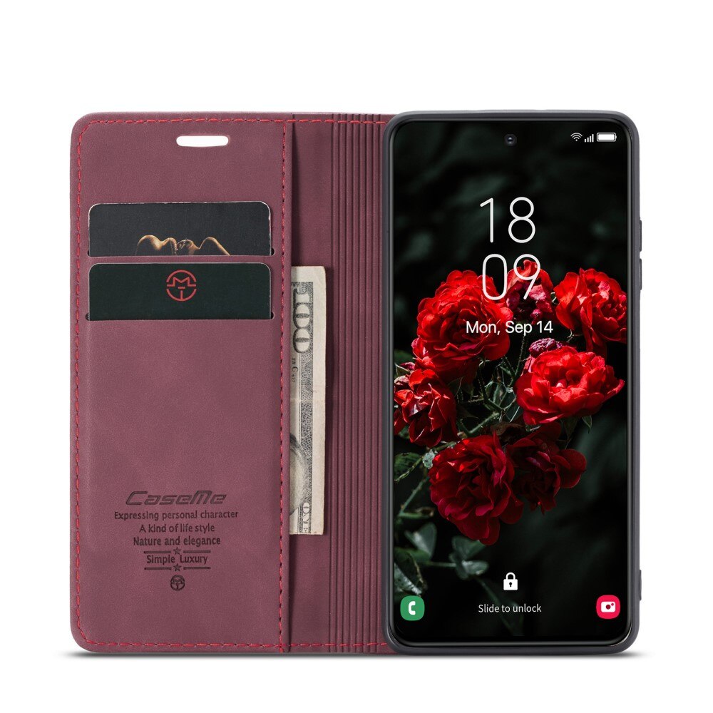 Custodie a portafoglio sottili Samsung Galaxy S25 Rosso