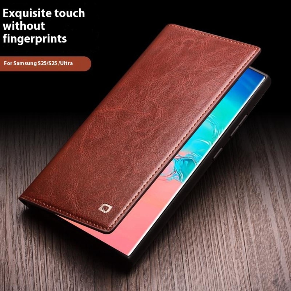 Leather Wallet Case Samsung Galaxy S25 Brown