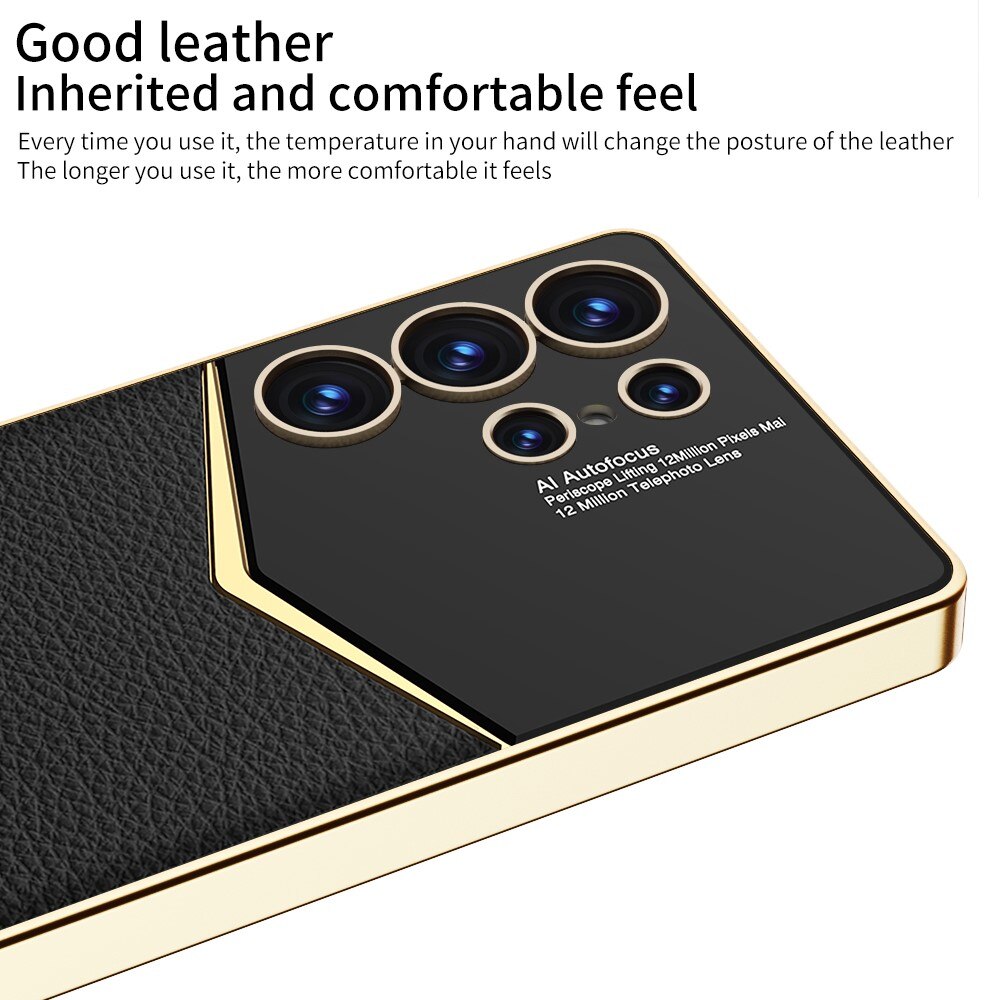 Elegant Leather Hybrid Case Samsung Galaxy S25 Ultra Black