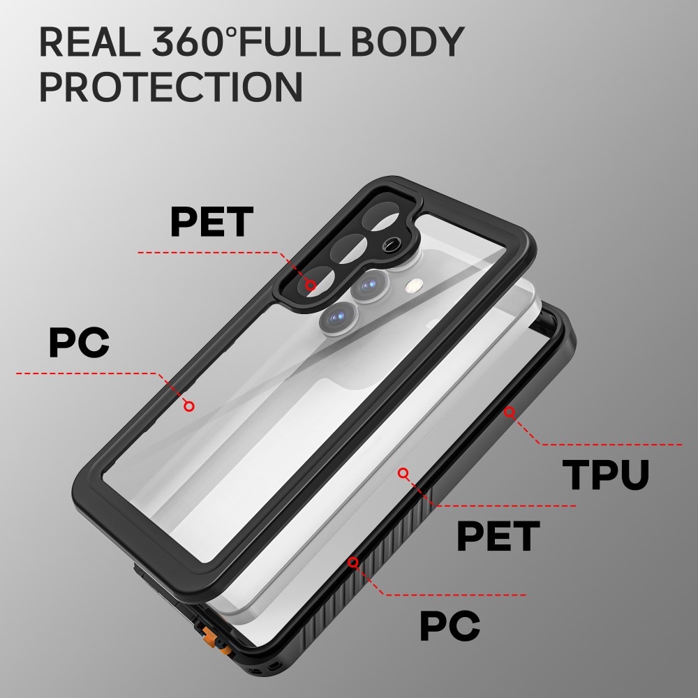 Cover ibrida impermeabile Samsung Galaxy S25 trasparente